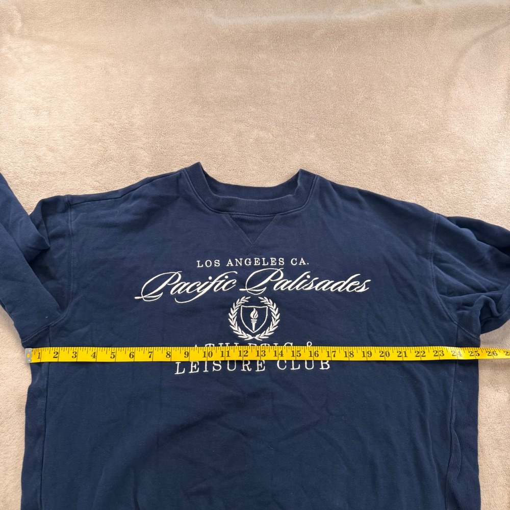 Pacific Palisades Athletic Club Navy Sweatshirt Coastal Preppy Hamptons Cozy SzM - Picture 6 of 7